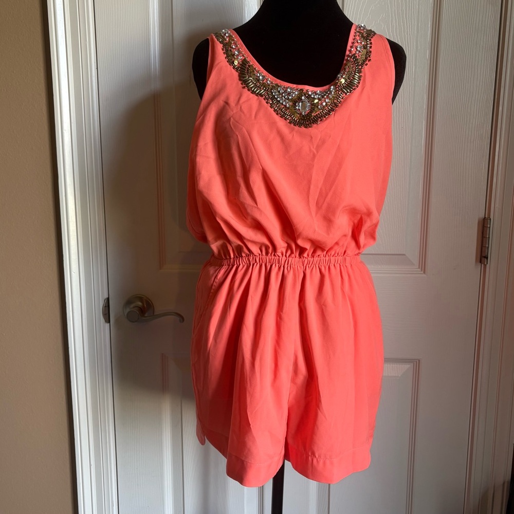 BEBE Beaded Sequin Romper
